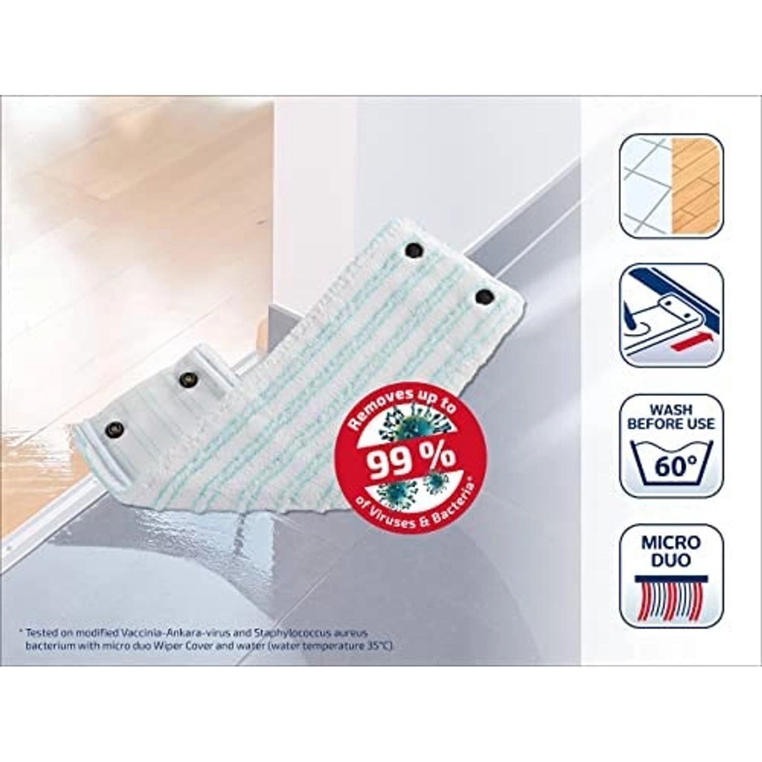 Leifheit Wischbezug Combi M Static Plus - Anti-Staub Bezug Für Alle Böden