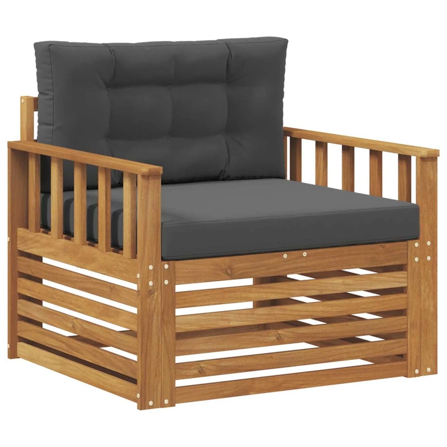 vidaXL Outdoor-Sofagarnitur Massives Akazienholz und Polyester Natur 3436387