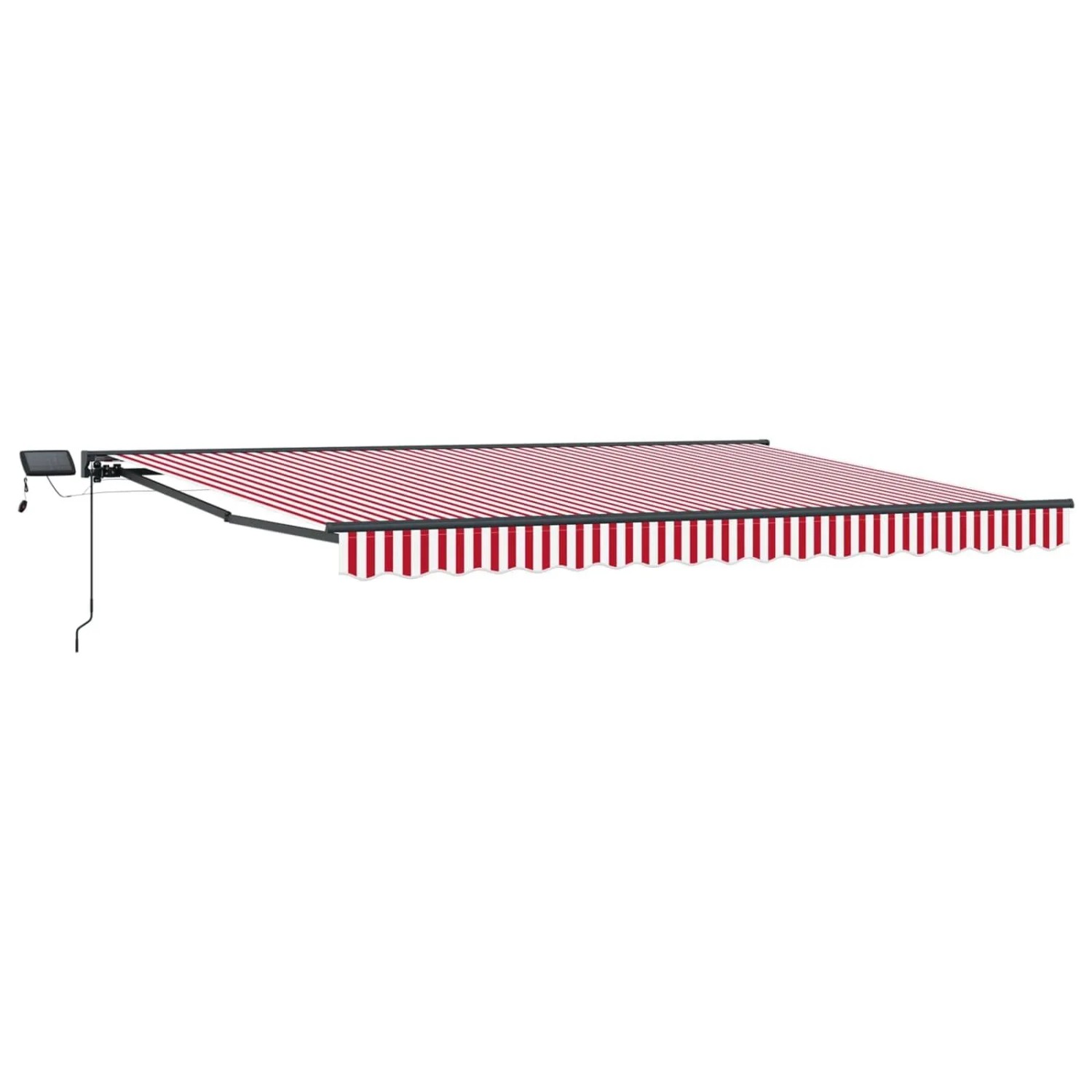 vidaXL Manueller Markisenrahmen mit LEDs Rot und Weiß 4,5 x 3 m 3420885