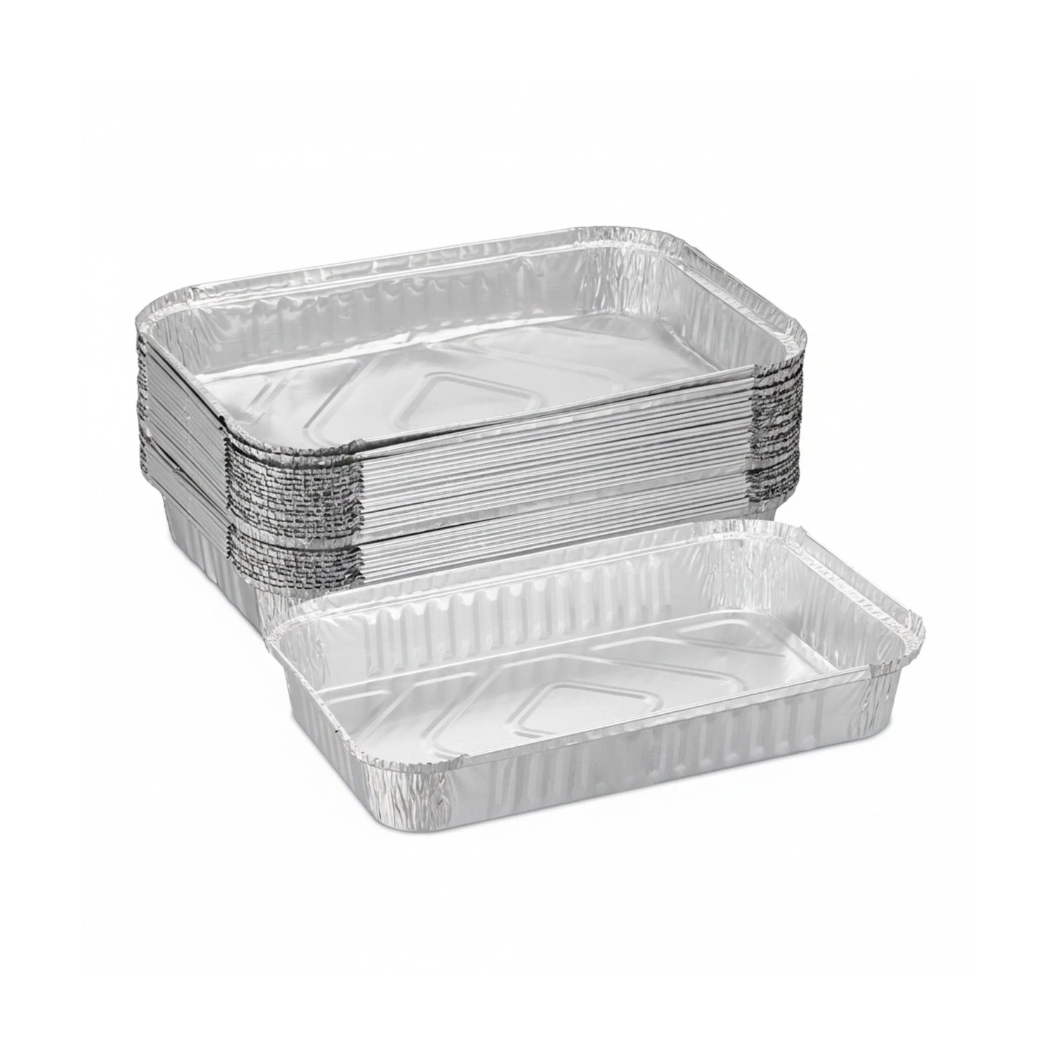 Relaxdays Grillschalen Aluminium Silber 25er Set 4,5 cm x 31 cm x 21 cm