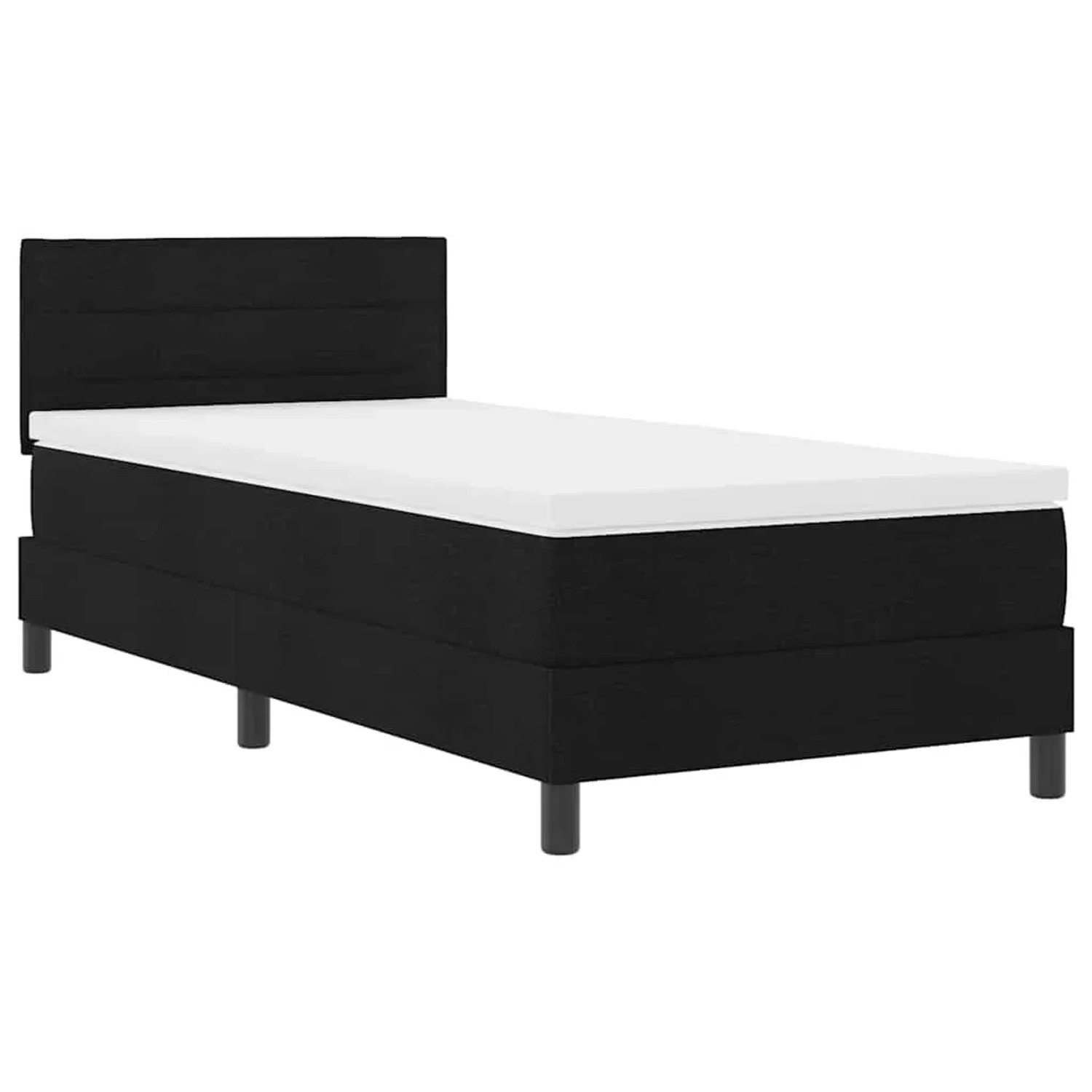 vidaXL Boxspringbett mit Matratze Schwarz 90 x 200 cm Stoff 3338582 günstig online kaufen