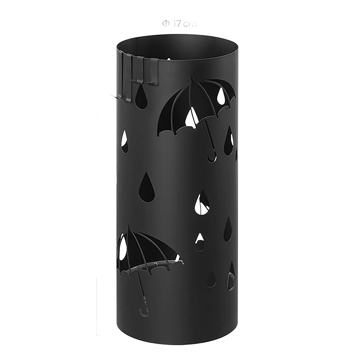 Songmics Schirmständer Patsy Rund Metall Schwarz