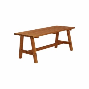 Massiver Country Gartentisch aus Holz, 177 cm, mit Planken in Teak-Optik. Für Garten & Terrasse.