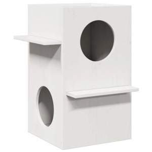 vidaXL Katzenhaus Weiß 43x43x60 cm Massivholz Kiefer 859302