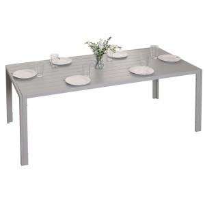 CHEFGASTRO Alu-Esstisch 73x180x80cm Wetterfest Hellgrau