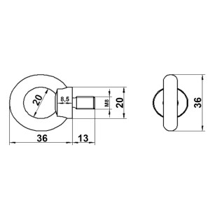 SOTECH Ringschraube M8 Edelstahl AISI 316 V4A