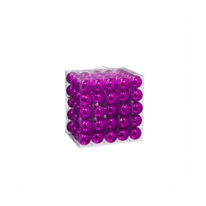 Relaxdays Weihnachtskugeln 100er Set Polystyrol Rosa Glänzend 7 cm x 6 cm 7 g