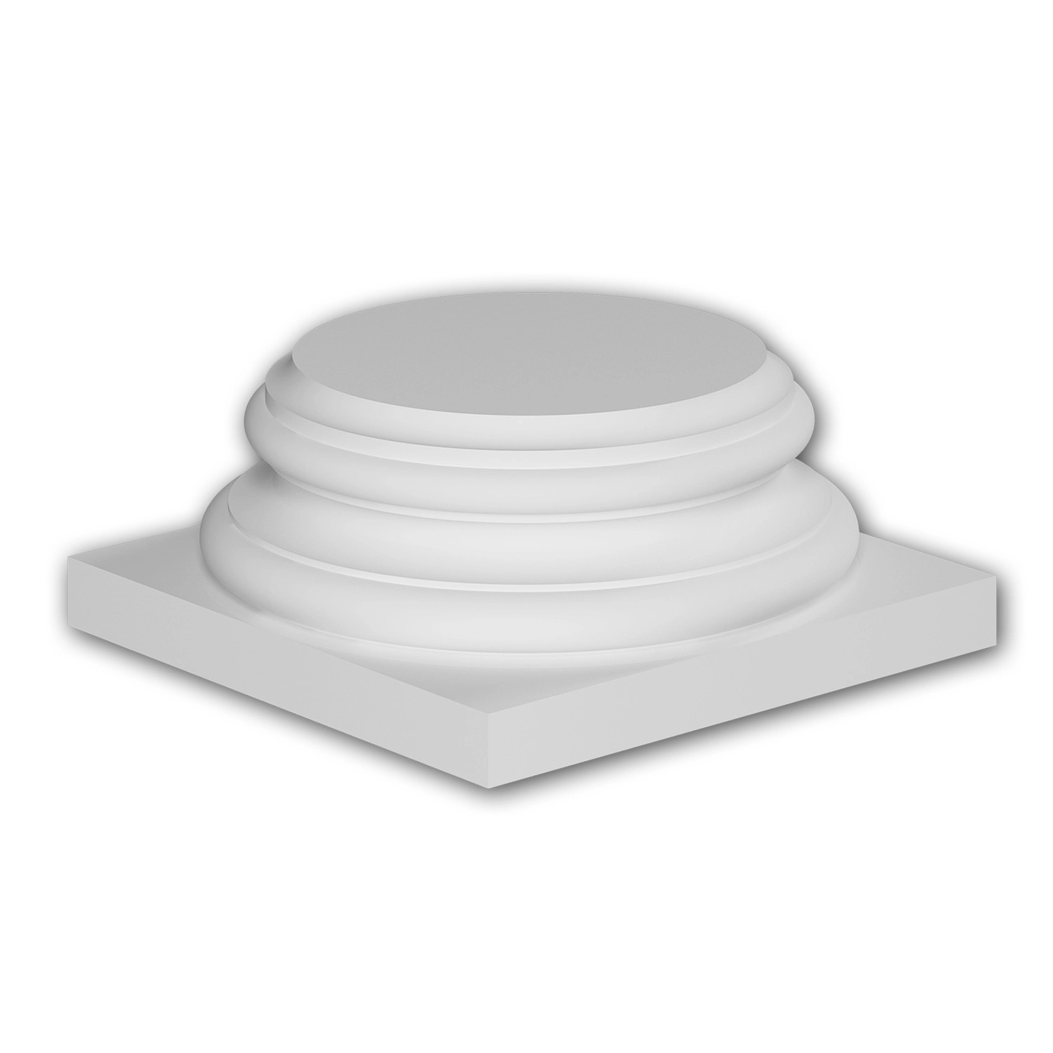 PROFHOME 413002 Vollsäulen Sockel Fassadenstuck Säule Fassaden Element 50,7 cm x 50,7 cm x 21,7 cm Weiß