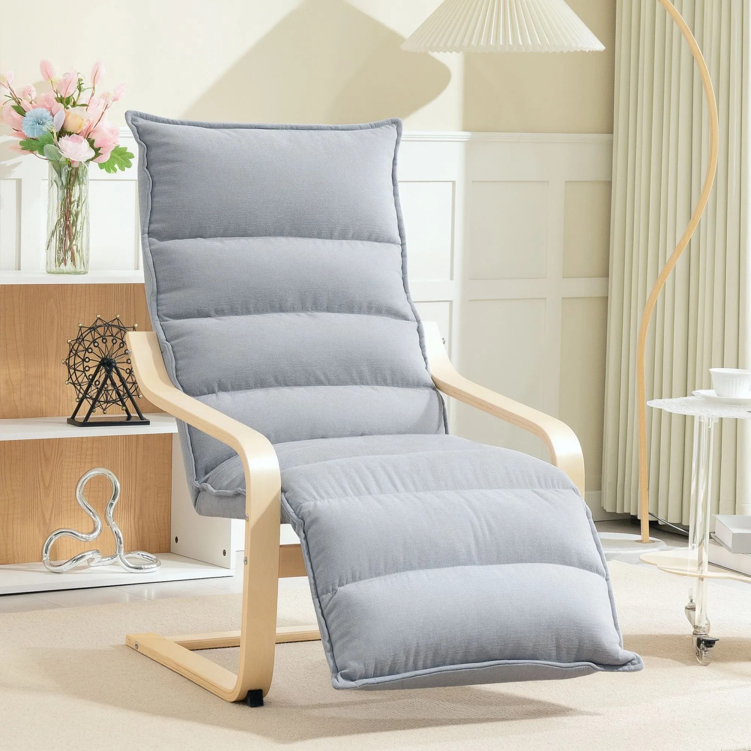 HOMCOM Relaxsessel Loungesessel Lesesessel mit Armlehne Hellgrau kaufen bei OBI