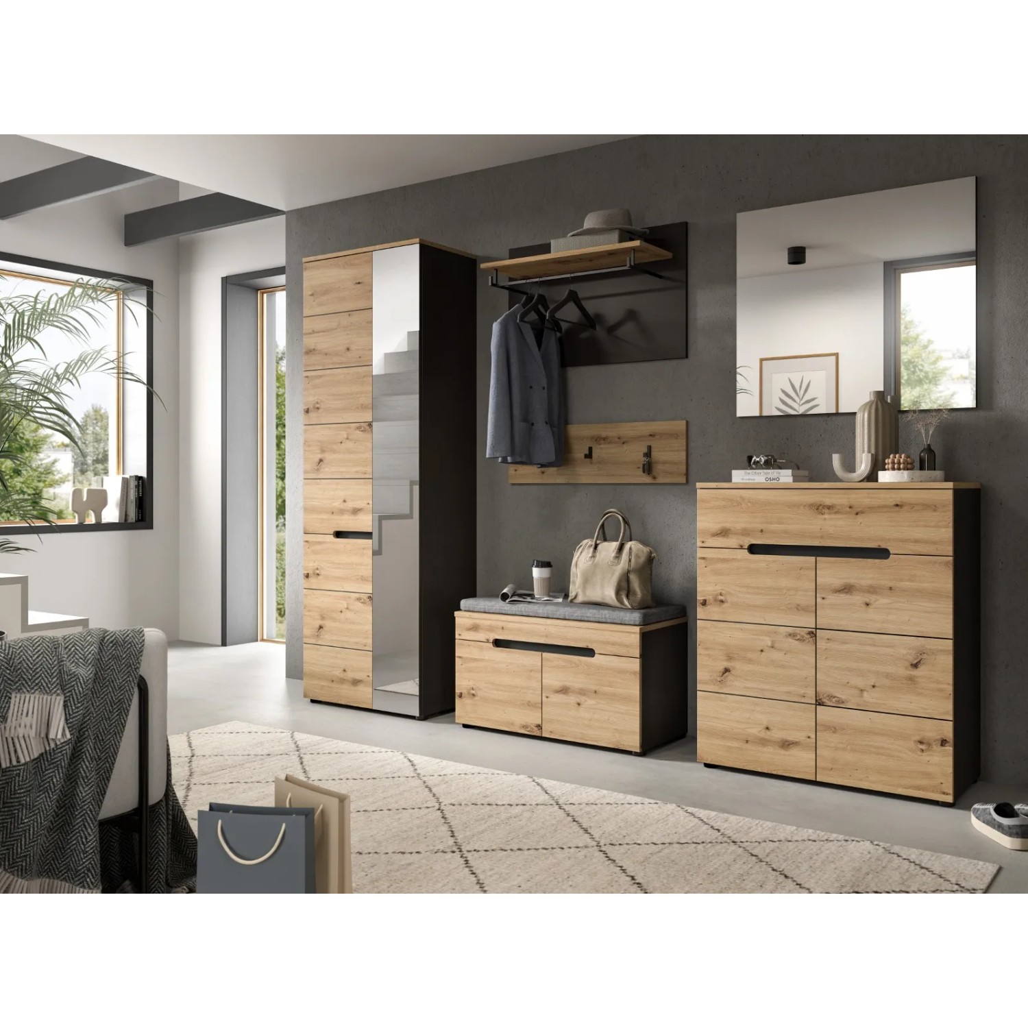 Inn.Furn Kommode Eiche Grau 100 cm mit Soft-Close Cooper_7