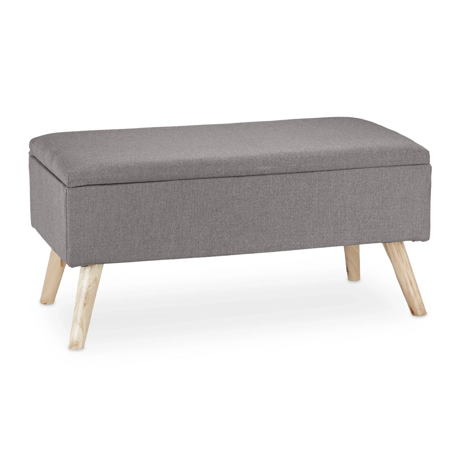 Relaxdays Sitzbank Stoff Hellgrau mit Stauraum 39,5 cm x 79,5 cm x 39,5 cm 11,6 kg