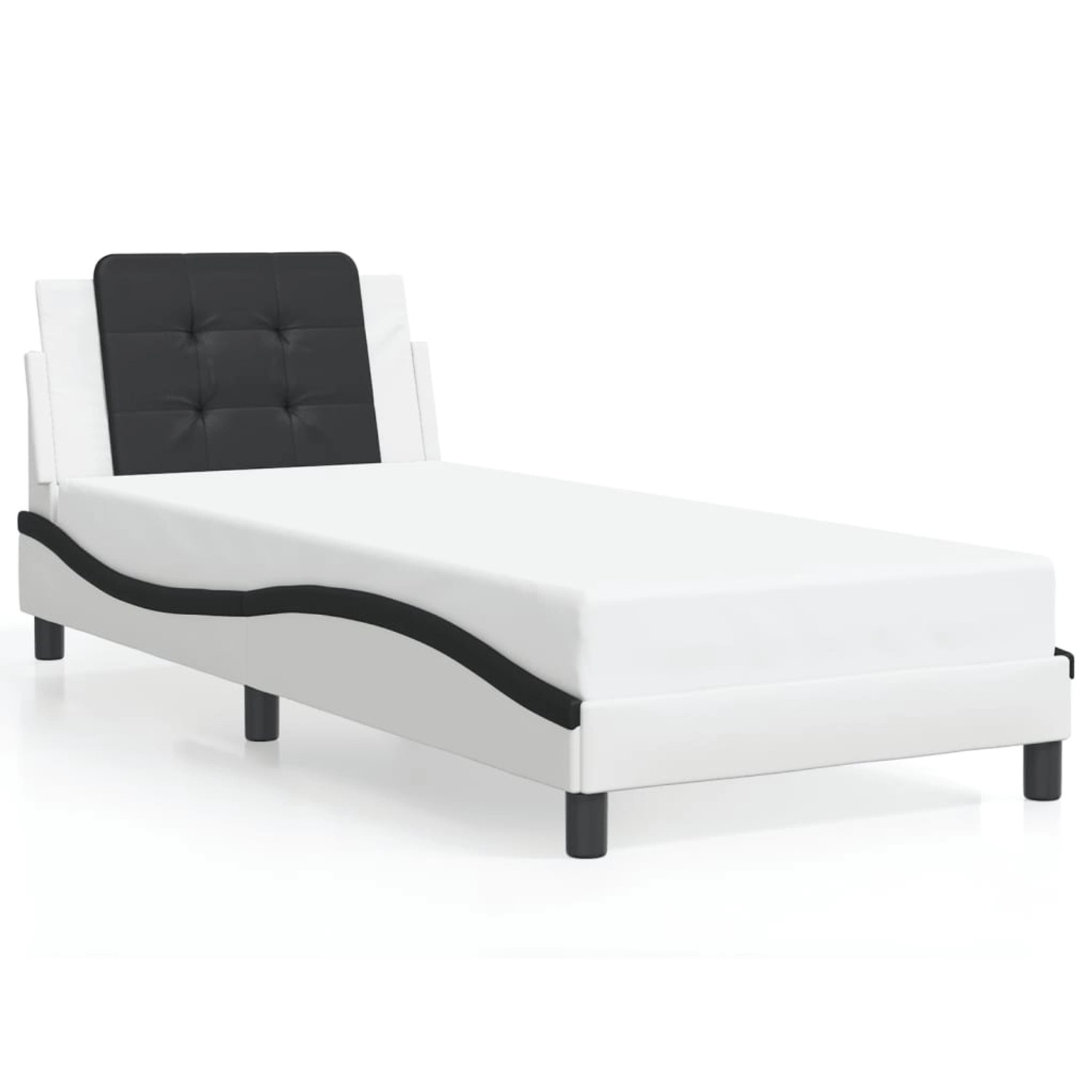vidaXL Bettgestell ohne Matratze Zadar Weiß und Schwarz 80x200 cm Kunstlede günstig online kaufen