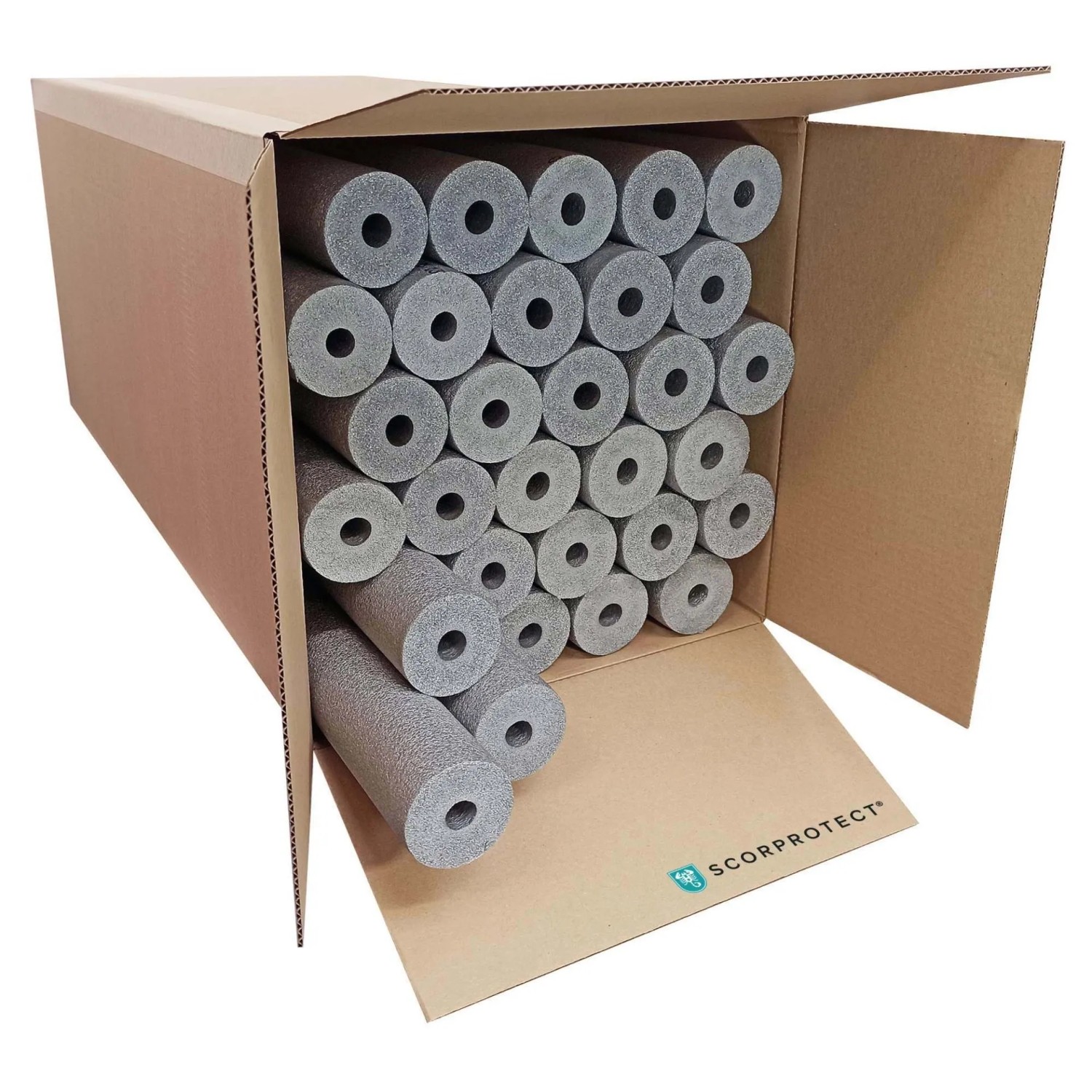 Scorprotect Karton Graue PE Rohrisolierung Angeschlitzt 18 X 25 X 1 Meter