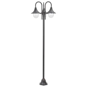 vidaXL Garten-Pollerleuchte E27 220 cm Aluminium 3-Laterne Bronze 44207