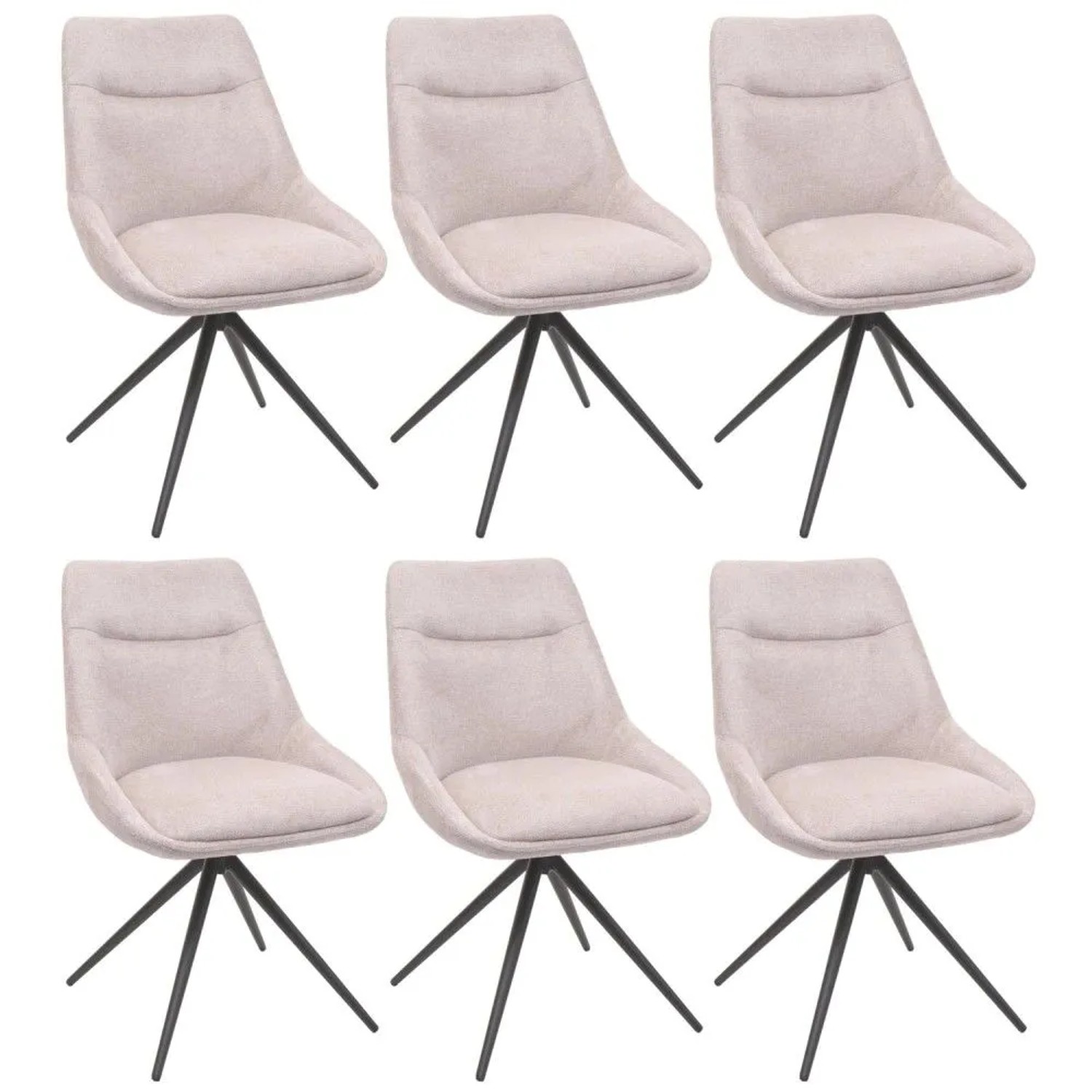 MCW Esszimmerstuhl M65 6er-Set Creme-Beige
