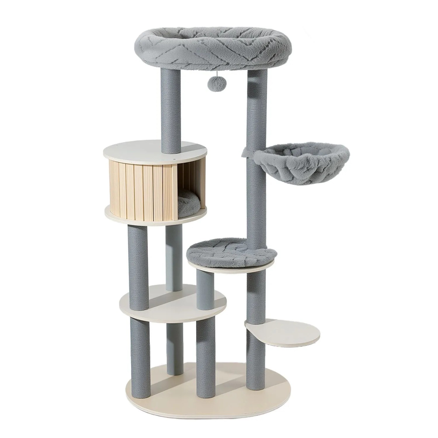 Fudajo Urban Studio 163Cm Kratzbaum Grau Katzenbaum Katzenkratzbaum Kletterbaum