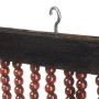 Detailansicht: Kobolo Türvorhang CHOCO mit Holzperlen und Aufhängung.