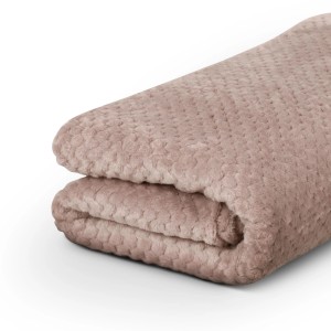 Bestgoodies Kuscheldecke, 150x200 cm, Cashmere Touch, Popcorn-Muster, sandgrau.