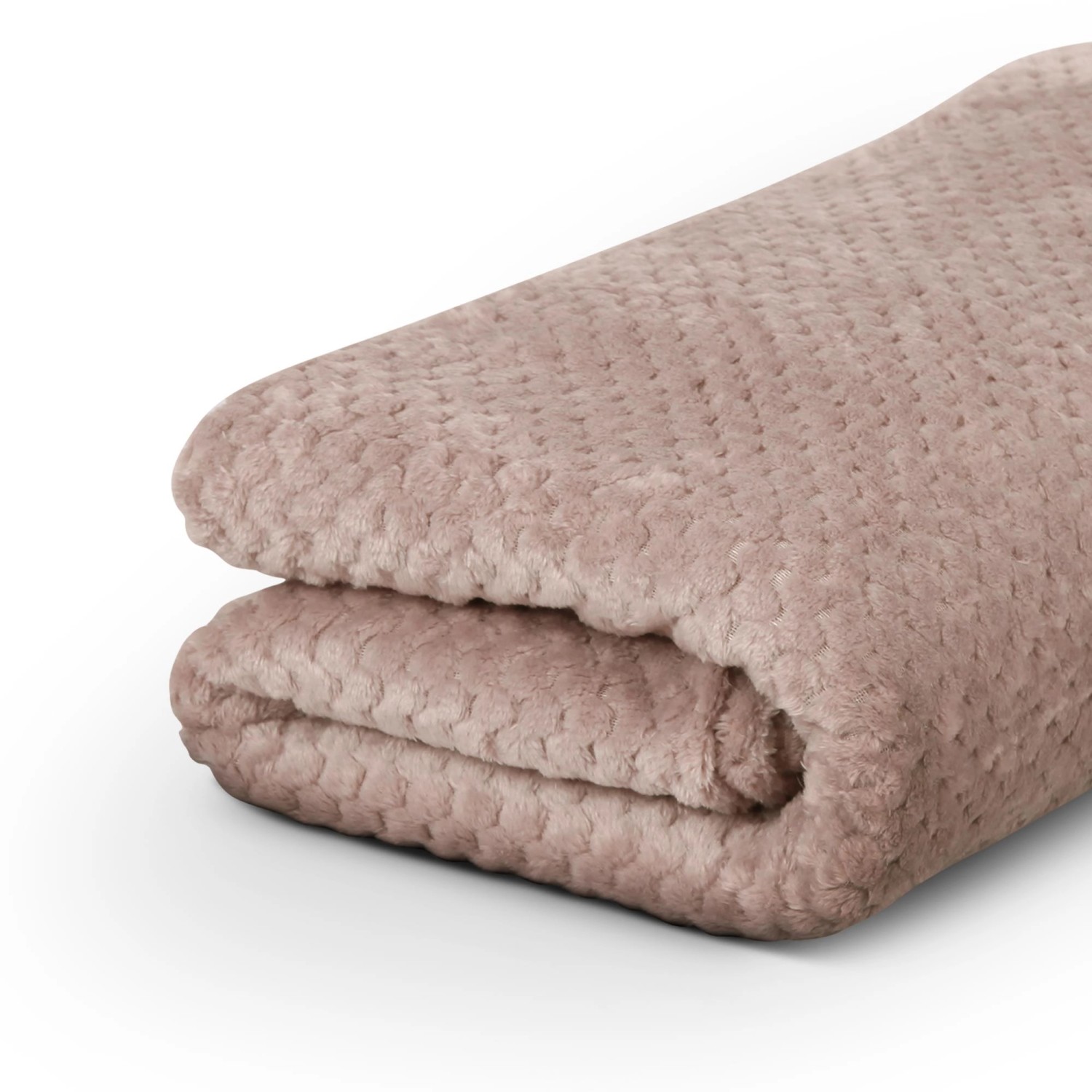 Bestgoodies Kuscheldecke, 150x200 cm, Cashmere Touch, Popcorn-Muster, sandgrau.