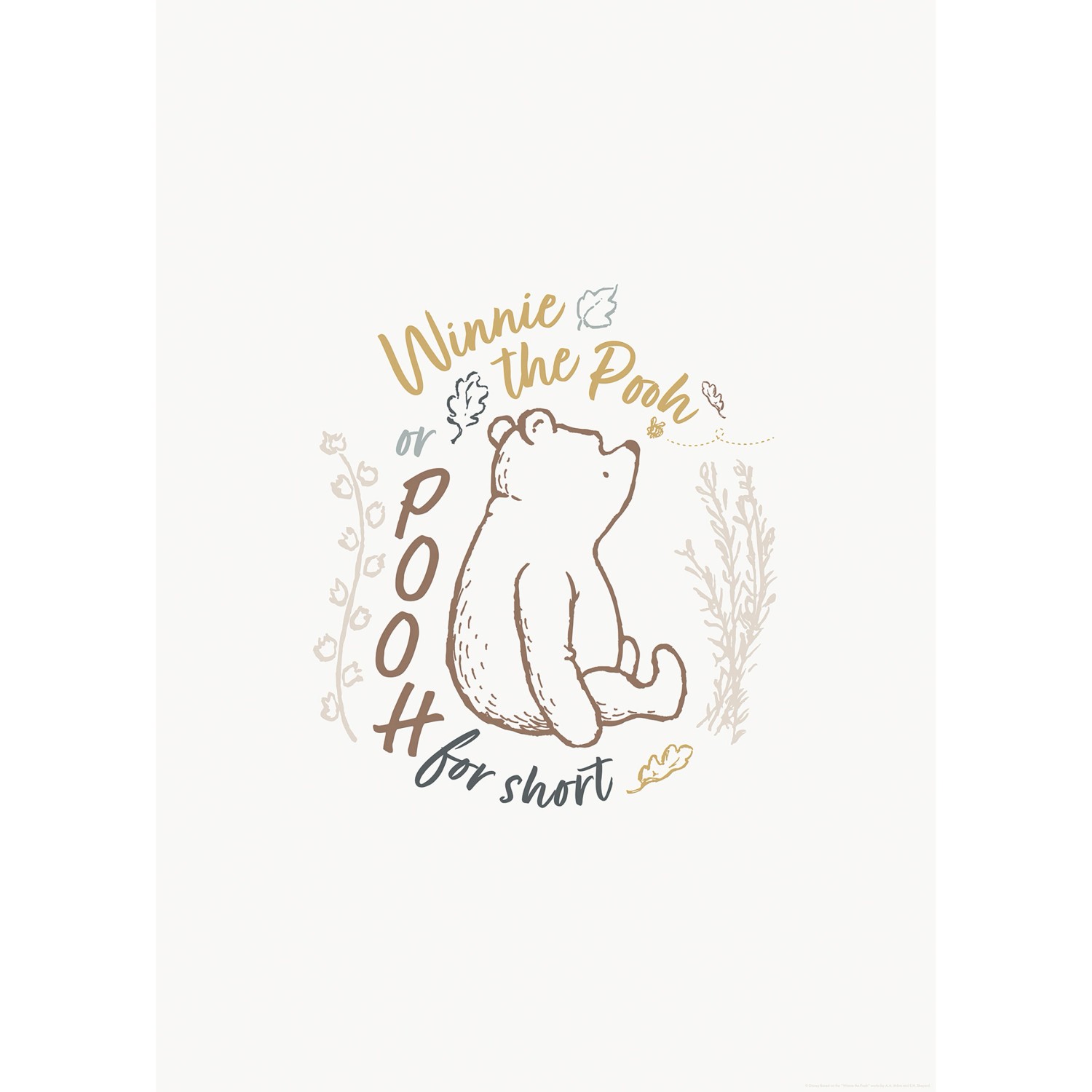 Komar Wandbild Disney Winnie the Pooh for Short 50 cm x 70 cm Beige günstig online kaufen