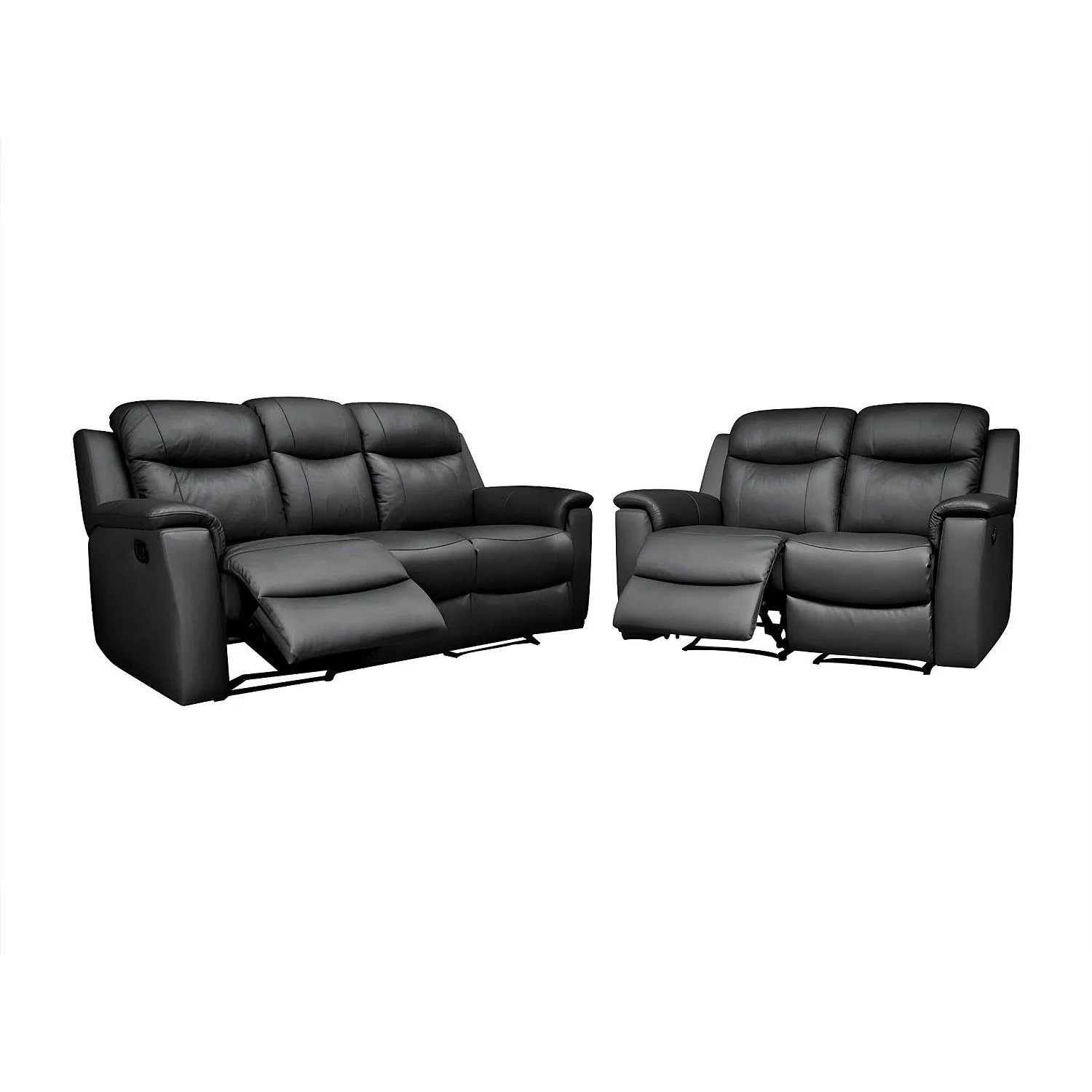 Vente-unique Couchgarnitur Evasion Schwarz 156 cm  205 cm