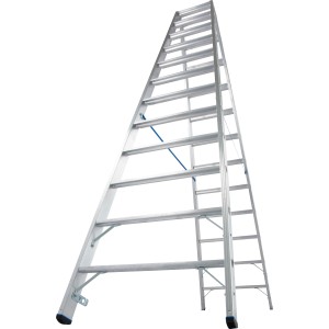Krause Doppelleiter Stabilo mit 2 x 12 Stufen, Aluminium Leiter für sicheres Arbeiten.