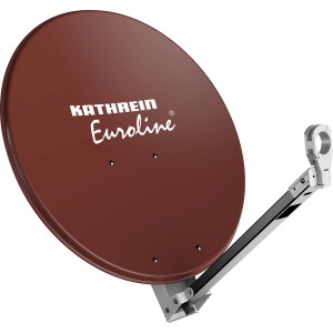 Rotbraune Kathrein SAT-Antenne KEA 750/R mit 75 cm Durchmesser für optimalen Empfang.