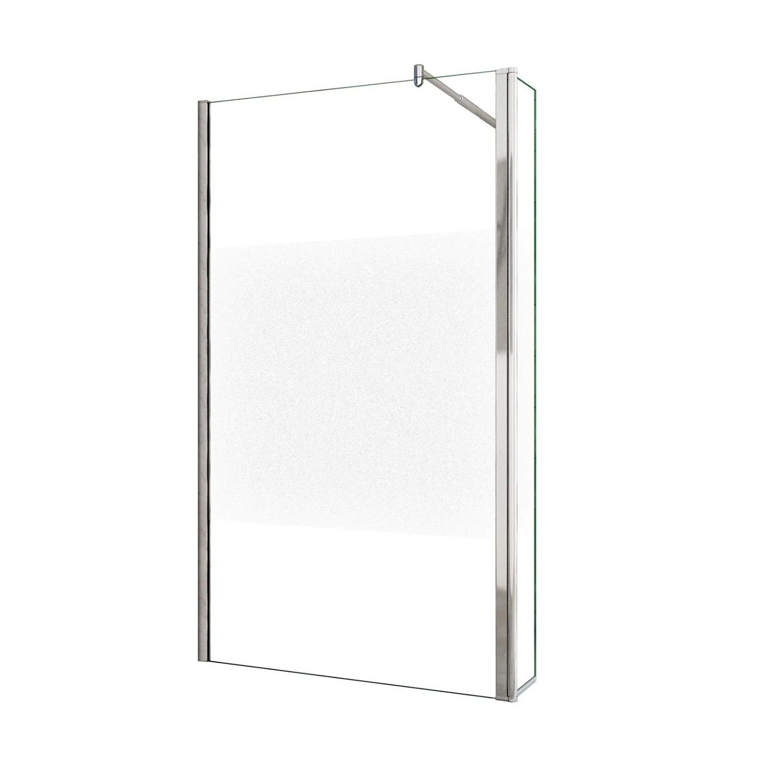 AICA Walk In Duschkabine 85x200cm Milchglasstreifen Mit Flexiblen Stabilisatoren 8mm NANO ESG Glas Duschwand +30x200cm Flipper Panel F123