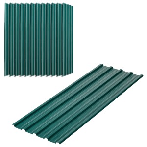 Outsunny Dachbleche aus Stahl, 12er-Set, grün, 129x45 cm, für Gartenhaus oder Carport.