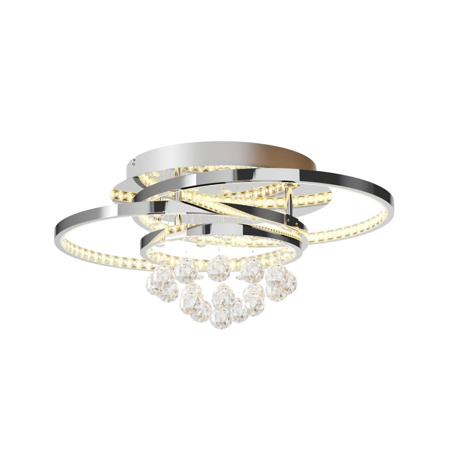 Lucande LED Deckenleuchte Keely 9624929 Dimmbar Modern in Chrom aus Metall 1-flammig Wohnzimmerleuchte