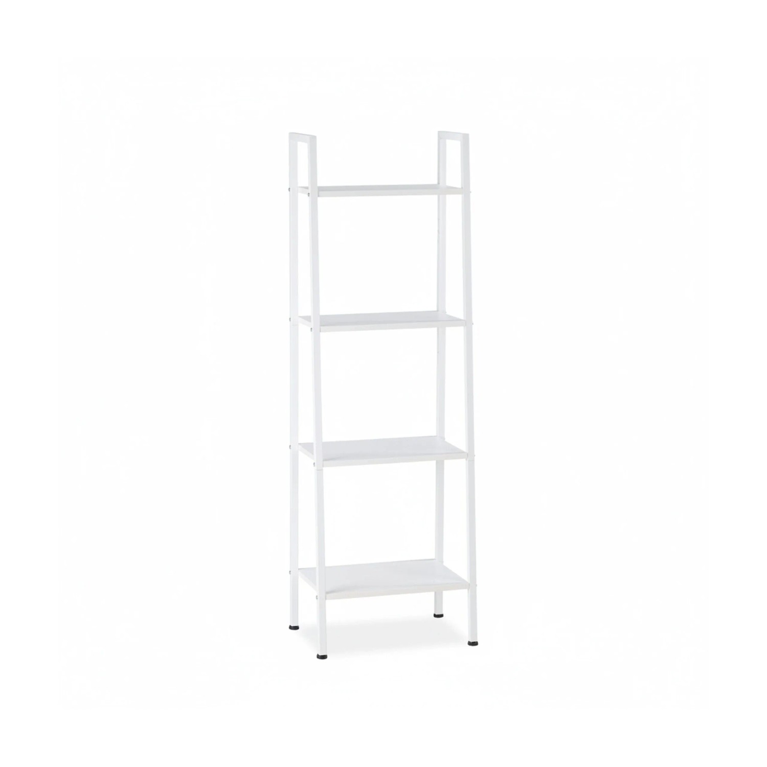 Relaxdays Standregal Metall Weiß 4 Ablagen 136 cm x 44 cm x 31,5 cm