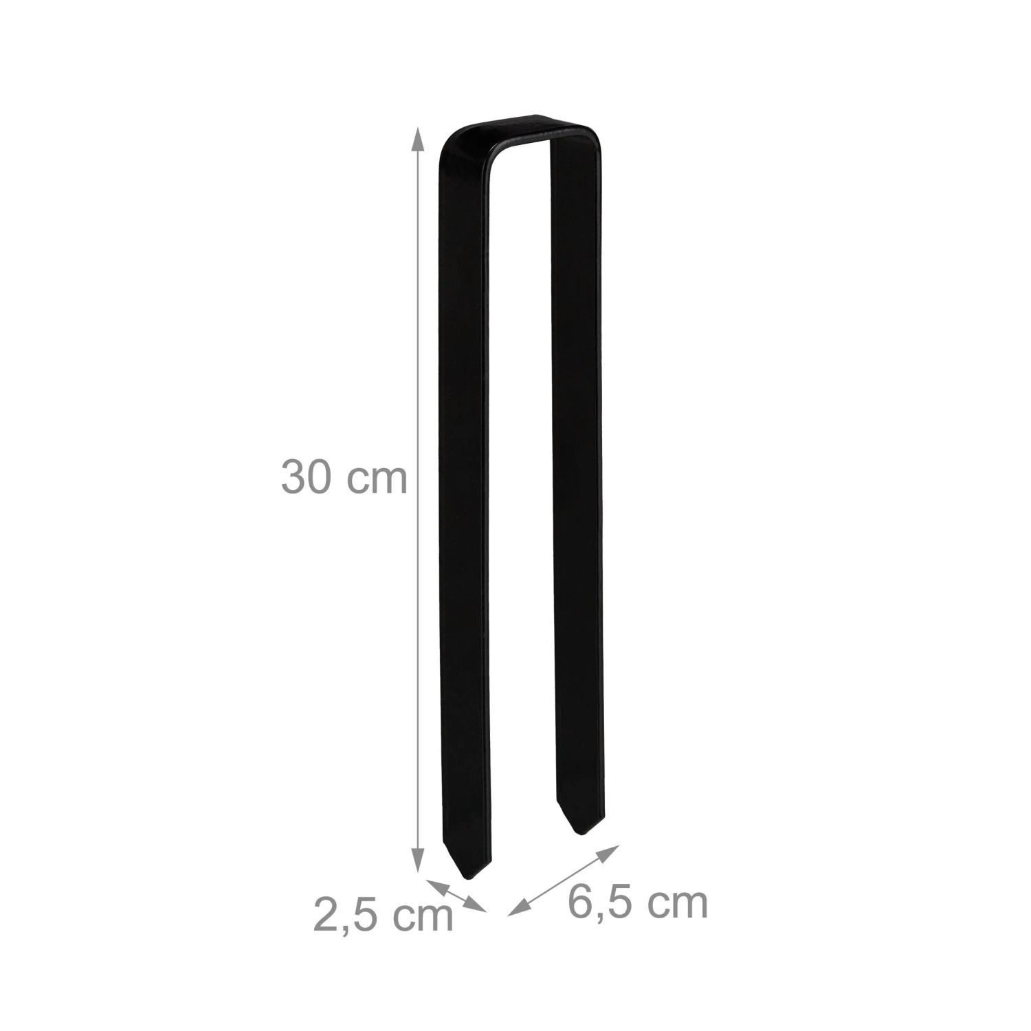 Relaxdays Erdanker 4 Stück Stahl Schwarz für Rosenbogen 30 cm x 6,5 cm x 2,5 cm_4
