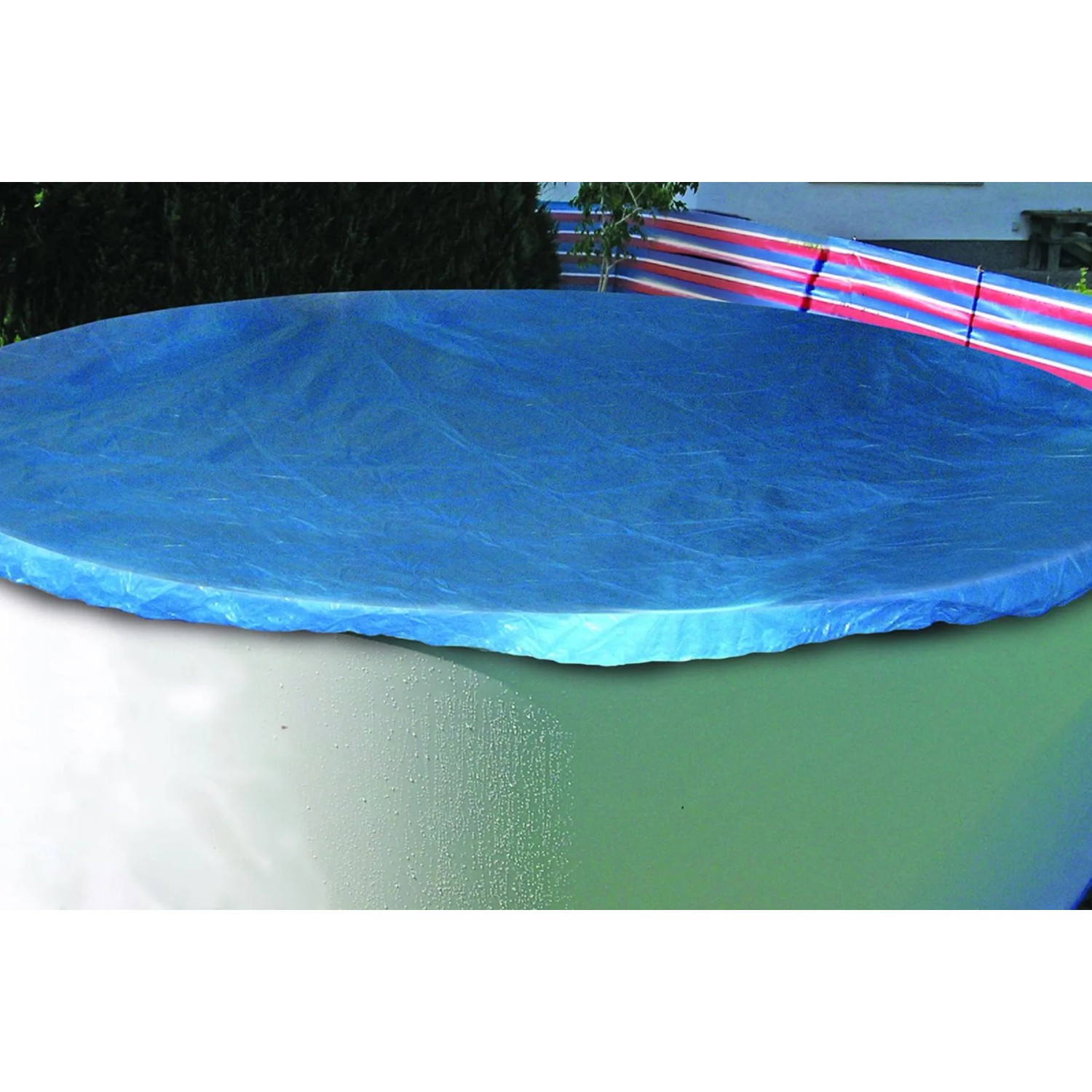 Blaue Summer Fun Poolabdeckung für Rundpools mit Ø 300 cm.