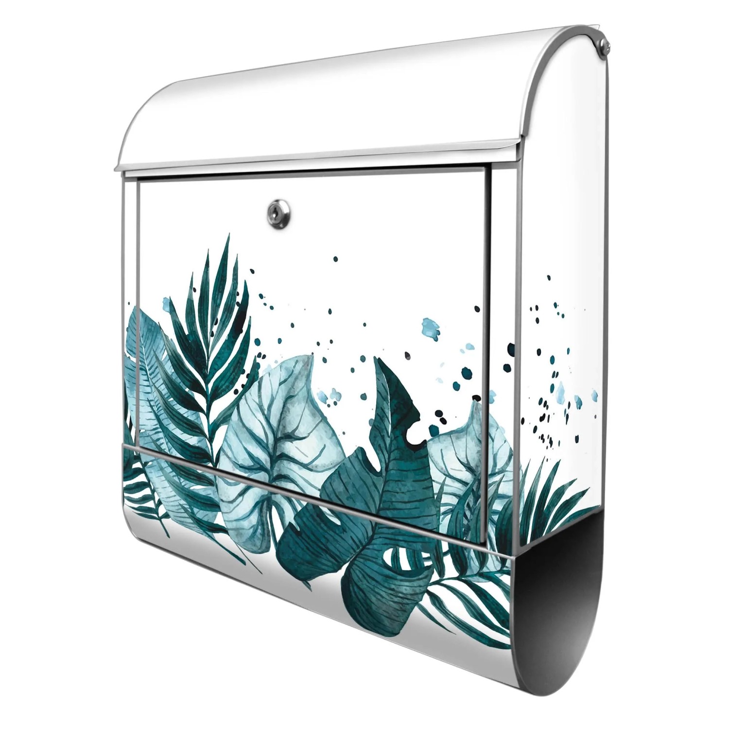 Banjado Design Briefkasten Silber Pulverbeschichtet 39x47x14cm 2 Schlüssel günstig online kaufen