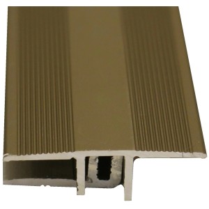 Übergangsprofil aus Edelstahl, 7-15 mm, 2700 mm Länge für Laminat und Parkett.