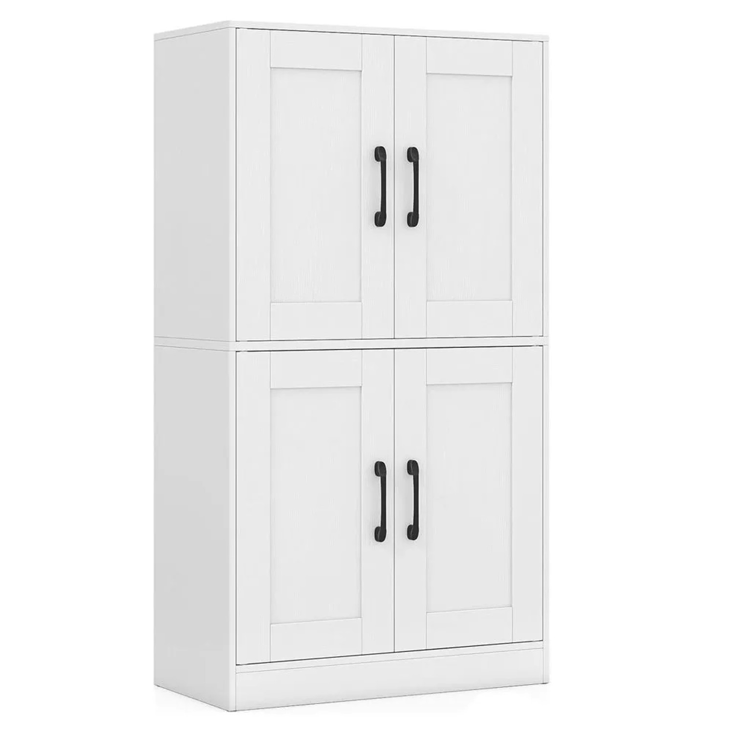 Costway Küchenschrank mit Verstellbaren Regalen 60 x 30 x 110 cm Weiß