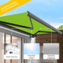 Elektrische Kassettenmarkise, anthrazitfarbene Vollkassettenmarkise mit kieselfarbenem Tuch 3x2,5m.