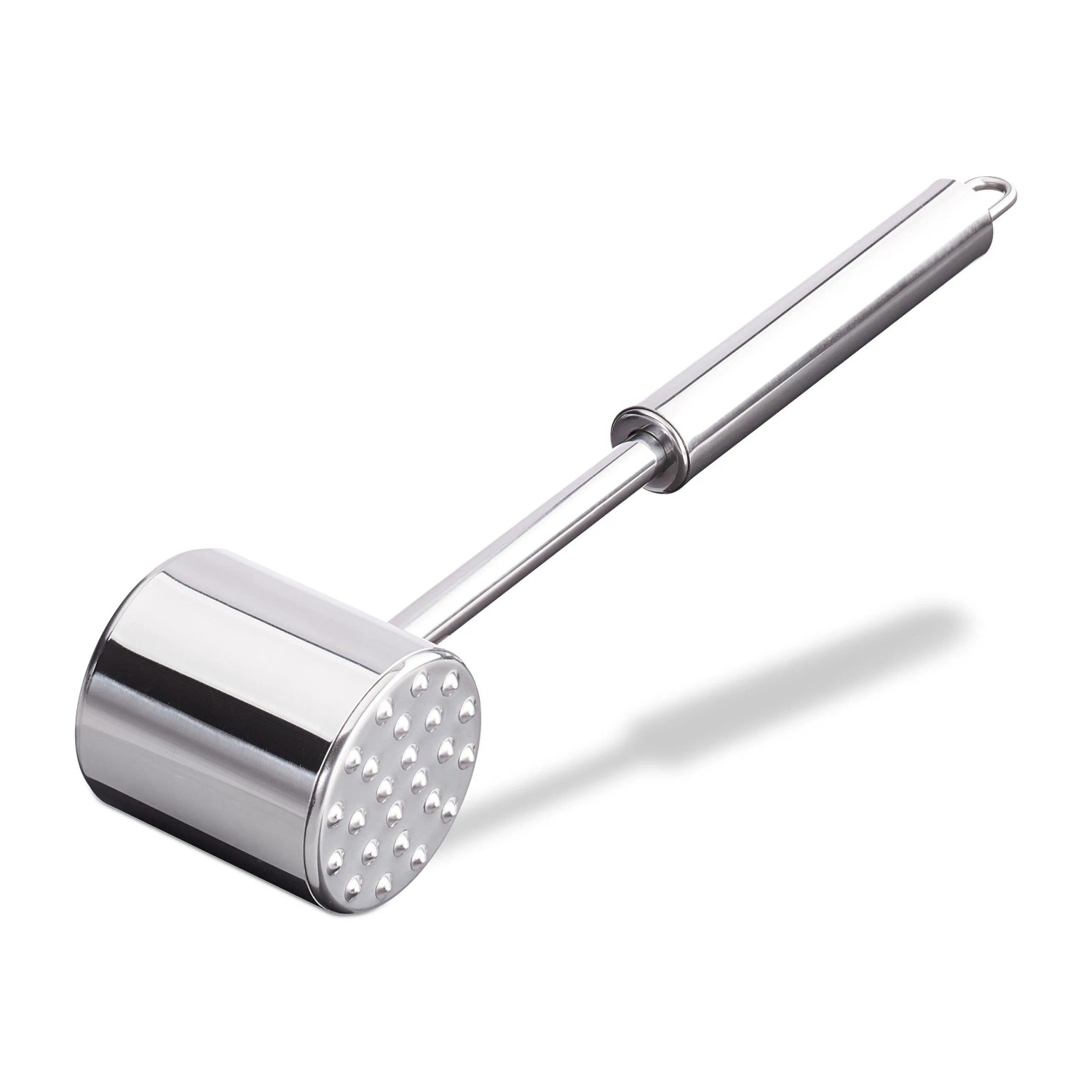 Relaxdays Fleischklopfer Edelstahl Silber Spülmaschinengeeignet 5,5 cm x 28 cm x 6 cm 0,4 kg