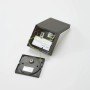 Arcchio Yolena LED Außenwandleuchte, schwarz, geöffnet, zeigt Innenleben und Montageplatte.