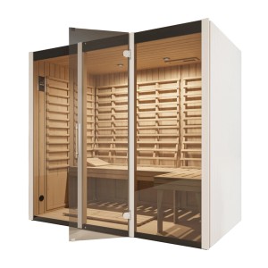 Weka Infrarotkabine Osby 2 mit Glasfront und Holzverkleidung. Entspannung pur in Ihrer eigenen Infrarotkabine.