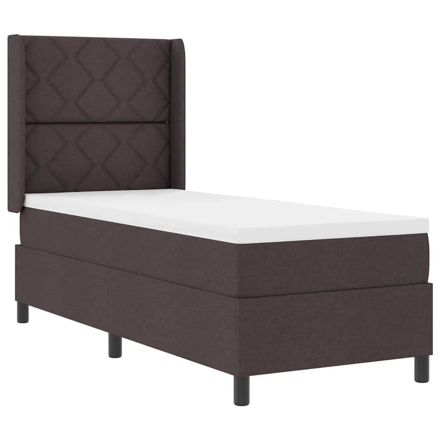 vidaXL LED Boxspringbett mit Matratze Dunkelbraun 80 x 200 cm Stoff 3343535
