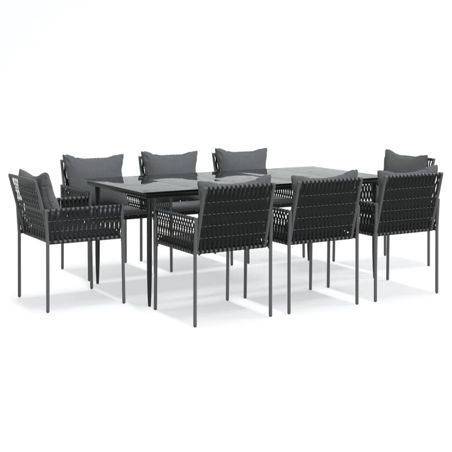 vidaXL 9-Tlg Garten-Essgruppe mit Kissen Poly Rattan und Stahl 3187064 günstig online kaufen