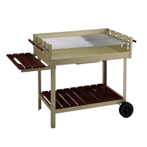 Holzkohlegrillwagen Montreal XL mit großer Grillfläche, Ablage und Ascheschublade.