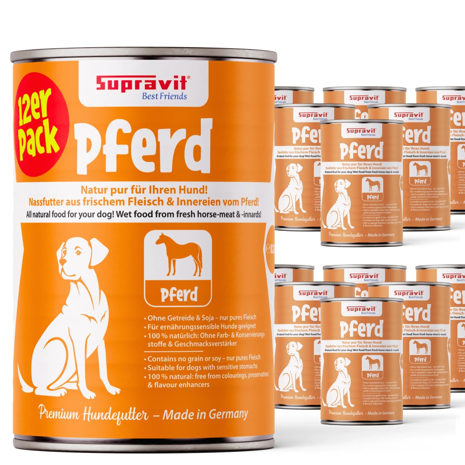 Supravit Hundenassfutter mit Pferdefleisch