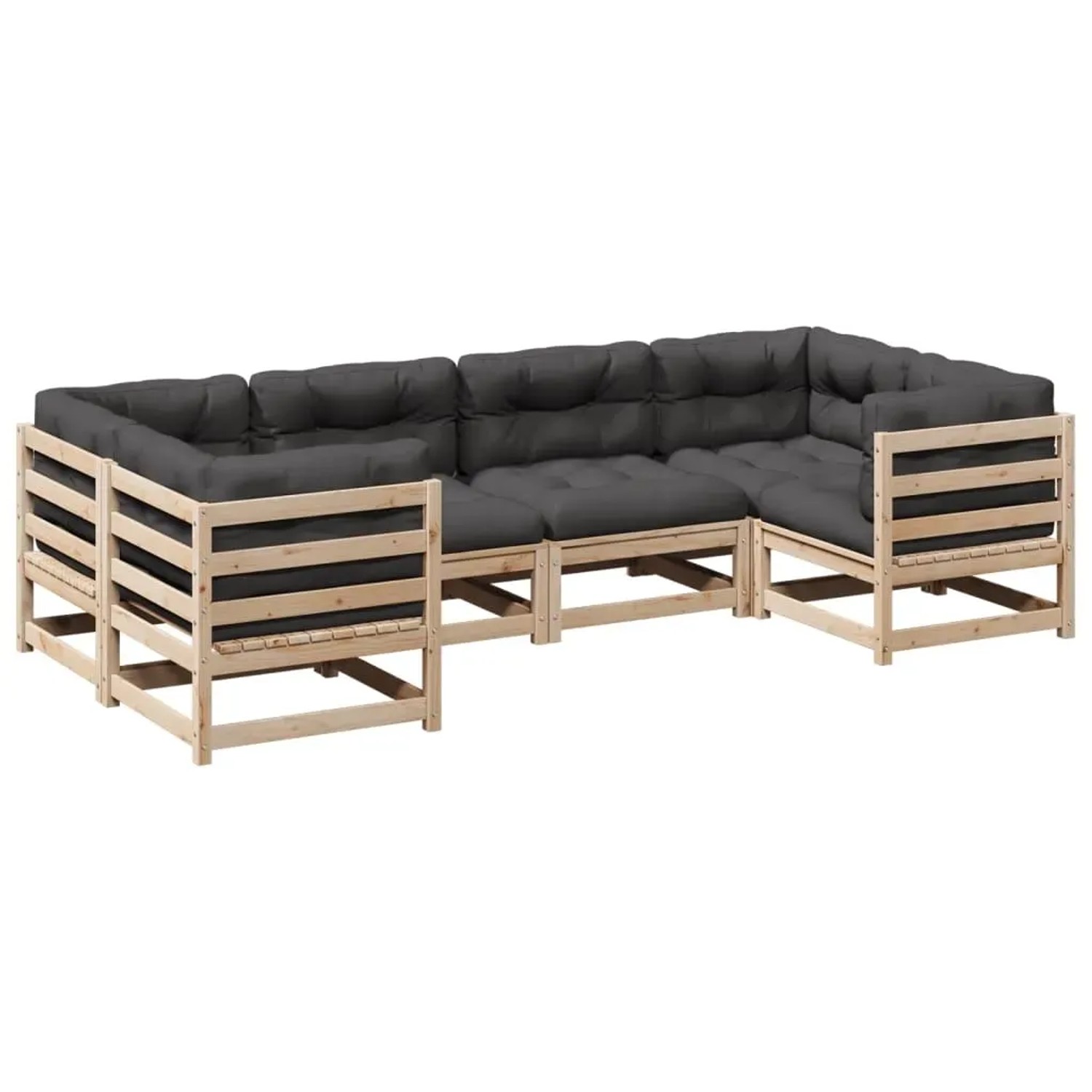 vidaXL 6-Tlg Garten-Sofagarnitur mit Kissen Massivholz Kiefer 3299607 günstig online kaufen