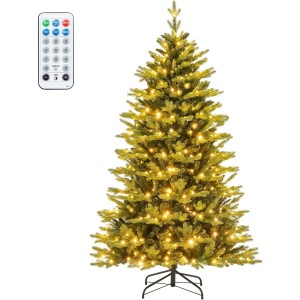 Costway Künstlicher Weihnachtsbaum mit Beleuchtung Grün