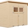 Bertilo Elementgartenhaus Amrum 4 Plus XL aus Holz mit Unterstand, 380x238cm