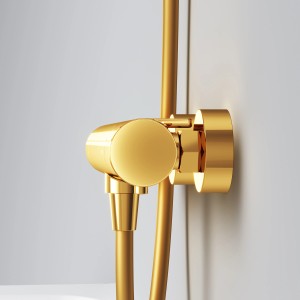 Goldene AM.PM Thermostat Duscharmatur X-Joy aus Messing, Nahaufnahme.