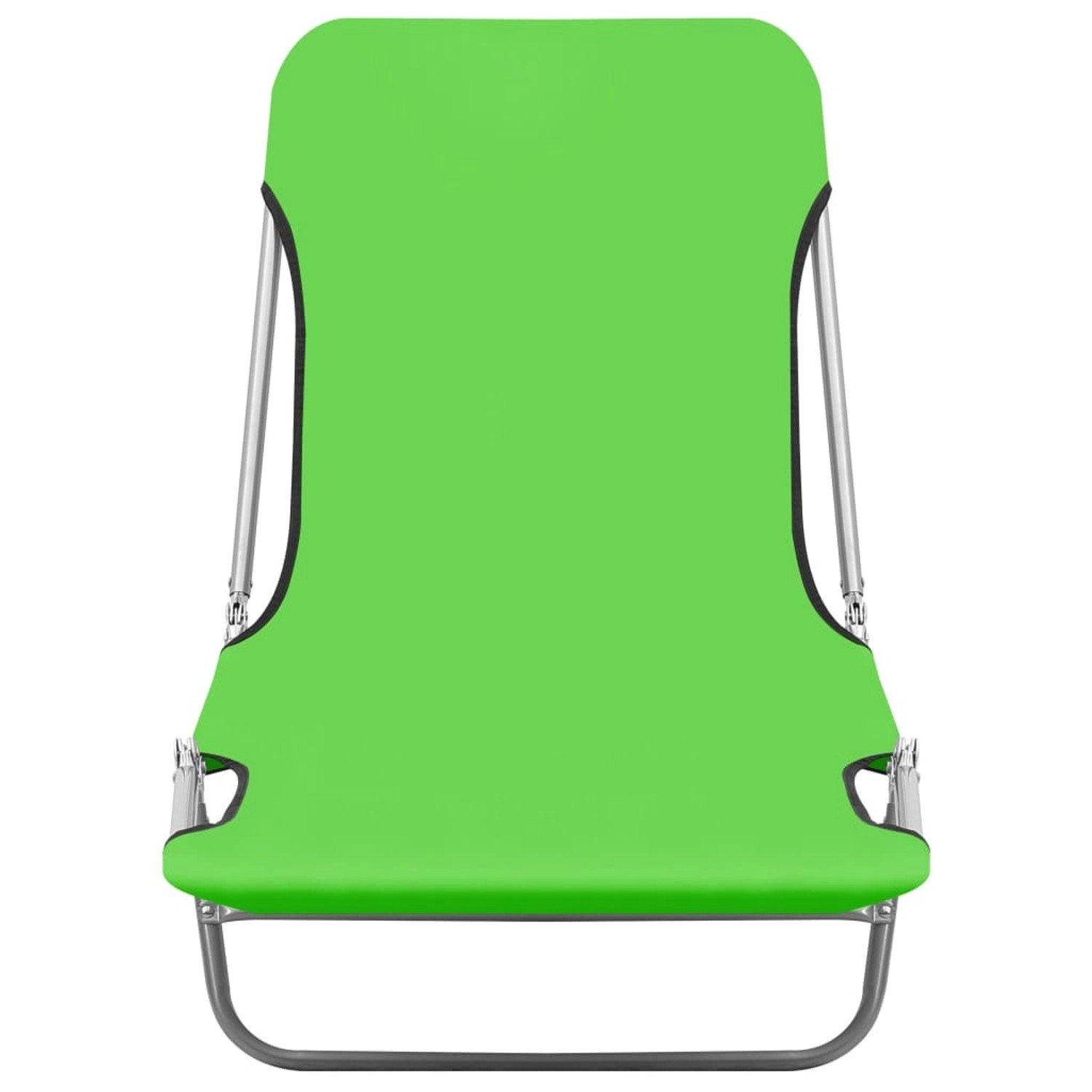 Grüne vidaXL Sonnenliege, klappbar, 2er Set, Stahlgestell mit Stoffbezug. Ideal für Garten und Strand.