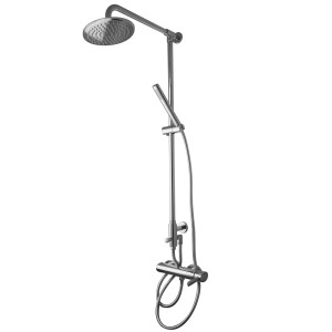 Aufputz Regendusche von PaulGurkes, oval, 25x17cm, Chrom. Brauseset mit Kopf- und Handbrause.